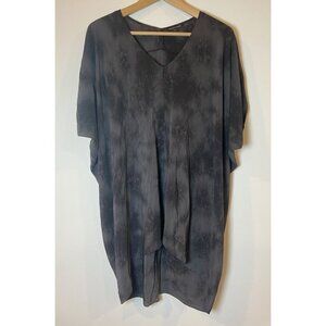 Eileen Fisher 100% Silk Tunic Top Shirt Gray Size Medium M